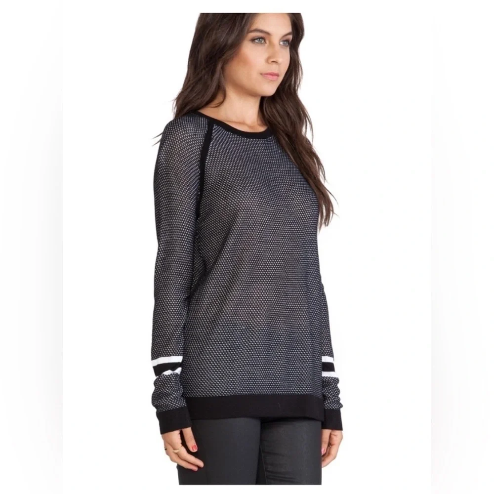 RAG & BONE /JEAN $290 Sweater Sz XS Black & White Viscose Long Sleeve Top